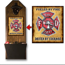 Load image into Gallery viewer, "Firefighter" Hero Wall Mounted Bottle Opener and Cap Catcher