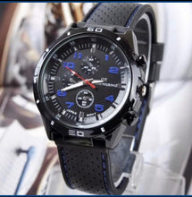 Load image into Gallery viewer, Silicone Strap Thin Blue Line Inspired Watch