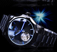 Load image into Gallery viewer, “Blue Ocean” Thin Blue Line Inspired Transparent Dial Men's Watch (FREE Shipping)