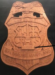 22" First Responders Badge / Emblem / Crest Carved out of Wood