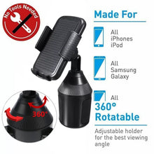 Load image into Gallery viewer, Half Price (Save $25) with promo code CUPHOLDER on Universal Adjustable Gooseneck Cup Holder Car Mount For Cell Phones with FREE Shipping!