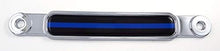 Load image into Gallery viewer, Thin Blue line Flag Chrome Emblem Screw On car License Plate Decal