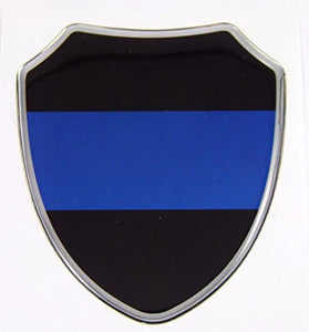 Thin Blue Line  Domed Decal / Sticker 2.75" x 3.25"