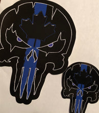 Load image into Gallery viewer, Thin Blue Line Canada Punisher Decal (2 sizes /2 versions) FREE Shipping!