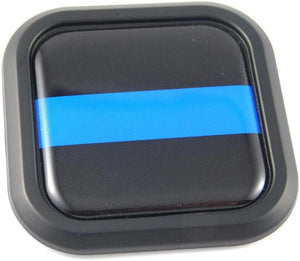 Thin Blue Line Square Black Emblem Car 3D Decal Badge Bumper 2"