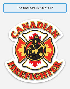 Canadian Firefighter Decal / Sticker (Regular or Holographic) 2.86 " x 3 "
