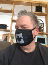Load image into Gallery viewer, Thin Blue Line Washable Cotton Face Mask 😷 (2 models/ Now with FREE filter and FREE Shipping)