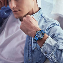 Load image into Gallery viewer, Thin Blue Line Inspired Winner Men’s  Skeleton Mechanical Watch (FREE Shipping)