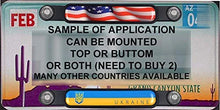 Load image into Gallery viewer, Thin Blue line Flag Chrome Emblem Screw On car License Plate Decal