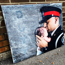 Load image into Gallery viewer, Custom Thin Blue Line Canvas with 3D Portrait or Emblem (Free Shipping)