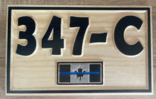 Load image into Gallery viewer, Beautiful Thin Blue Line Wood Address Plaque