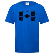 Load image into Gallery viewer, Original Tattered Thin Blue Line Canadian Flag Classic Men's/Unisex T-Shirt (Large Logo Front)