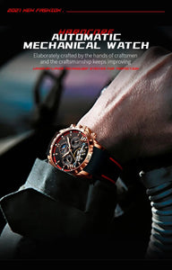 Thin Blue / Thin Red Line Inspired GLENAW Desig Waterproof Mechanical Watch