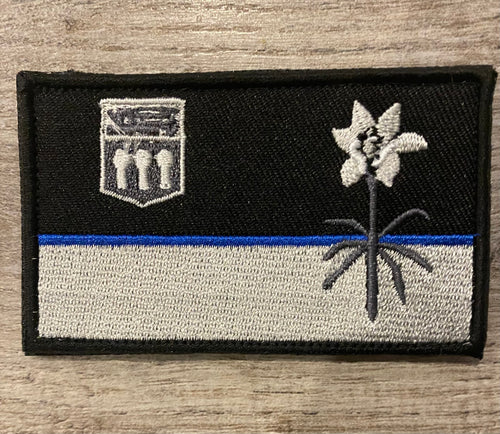 Thin blue line flag badge reel Police Officer facility wife shield charm  magnet back option love of duty  Gump art TBL support ER