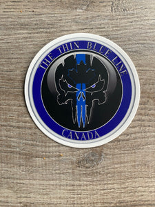 Thin Blue Line Canada 3 " Round Punisher Sticker / Decal