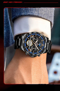Thin Blue / Thin Red Line Inspired GLENAW Desig Waterproof Mechanical Watch