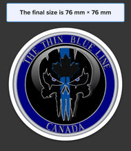 Load image into Gallery viewer, Thin Blue Line Canada 3 &quot; Round Punisher Sticker / Decal