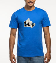 Load image into Gallery viewer, Distressed Canadian Flag Country Outline Thin Blue Line T-Shirt