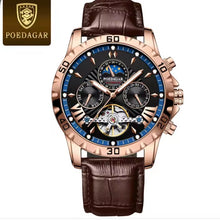 Load image into Gallery viewer, Thin Blue / Thin Red Line Inspired POEDAGAR Luxury Automatic Mechanical Men's Watch