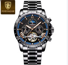 Load image into Gallery viewer, Thin Blue / Thin Red Line Inspired POEDAGAR Luxury Automatic Mechanical Men's Watch