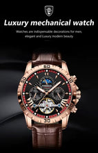 Load image into Gallery viewer, Thin Blue / Thin Red Line Inspired POEDAGAR Luxury Automatic Mechanical Men's Watch
