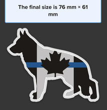 Load image into Gallery viewer, 3 &quot; German Shepherd Thin Blue Line Canada Flag K9 Police Dog Magnet