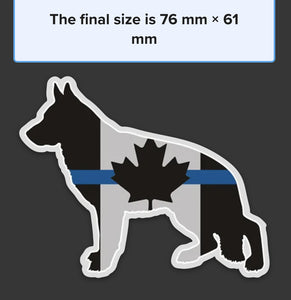 3 " German Shepherd Thin Blue Line Canada Flag K9 Police Dog Magnet