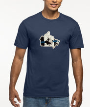 Load image into Gallery viewer, Distressed Canadian Flag Country Outline Thin Blue Line T-Shirt