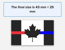 Load image into Gallery viewer, 2 &quot; x 1 &quot; Thin Blue / Thin Red Line Canada Flag Sticker / Decal