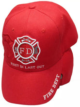 Load image into Gallery viewer, Fire Department First in Last Out embroidered Hat / Cap