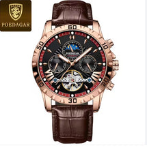 Load image into Gallery viewer, Thin Blue / Thin Red Line Inspired POEDAGAR Luxury Automatic Mechanical Men's Watch