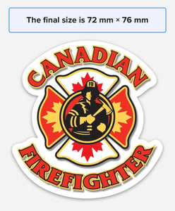 3" Round Canadian Firefighter Magnet