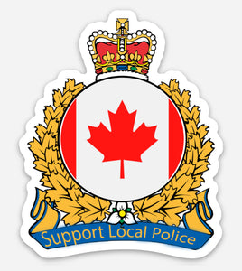 Support Local Police (Canadian Flag) 3" sticker / decal