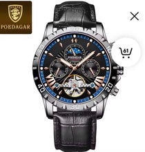 Load image into Gallery viewer, Thin Blue / Thin Red Line Inspired POEDAGAR Luxury Automatic Mechanical Men's Watch