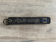 Load image into Gallery viewer, Custom / Personalized Thin Blue / Thin Red Line / No Line / Traditional Keychain
