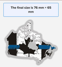 Load image into Gallery viewer, 3 " Tattered / Distressed Canadian Flag Country Outline Thin Blue Line Magnet