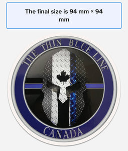Thin Blue Line Canada Spartan Helmet Coasters