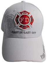 Load image into Gallery viewer, Fire Department First in Last Out embroidered Hat / Cap