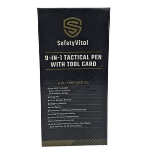 SafetyVital 9-in-1 Tactical Pen with Tool Card 2-Pack