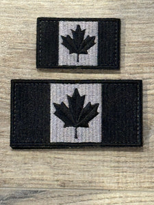 Black and Grey Canadian Flag Patch