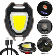 Load image into Gallery viewer, Multifunctional Portable Cob Keychain light with electric lighter