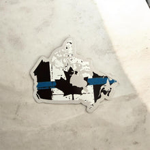 Load image into Gallery viewer, 3 " Tattered / Distressed Canadian Flag Country Outline Thin Blue Line Magnet