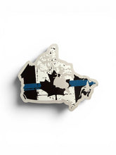 Load image into Gallery viewer, 3 " Tattered / Distressed Canadian Flag Country Outline Thin Blue Line Magnet