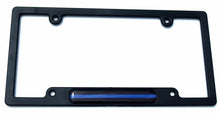 Load image into Gallery viewer, Thin Blue Line Police Flag Metal Black Car License Plate Frame Holder