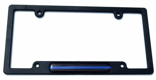 Thin Blue Line Police Flag Metal Black Car License Plate Frame Holder