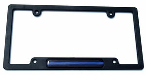 Thin Blue Line Police Flag Metal Black Car License Plate Frame Holder