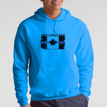 Load image into Gallery viewer, Original Tattered Thin Blue Line Canadian BLACK Flag Classic Unisex Hoodie