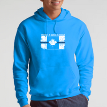 Load image into Gallery viewer, Original Tattered Thin Blue Line Canadian WHITE Flag Classic Unisex Hoodie (with FREE sticker for a limited time)