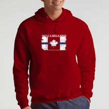 Load image into Gallery viewer, Original Tattered Thin Blue Line Canadian WHITE Flag Classic Unisex Hoodie (with FREE sticker for a limited time)