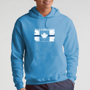 Original Tattered Thin Blue Line Canadian WHITE Flag Classic Unisex Hoodie